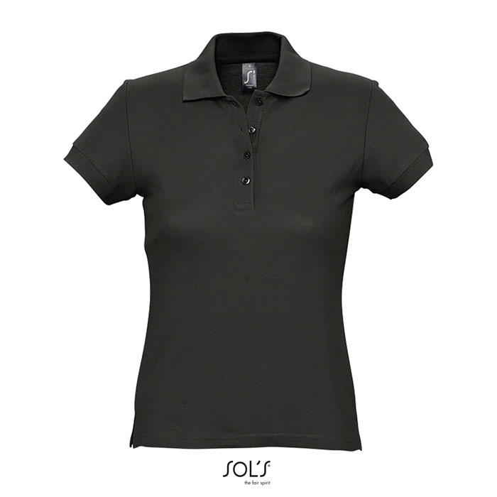 Polo publicitaire coton femme 170g - PASSION Noir 1